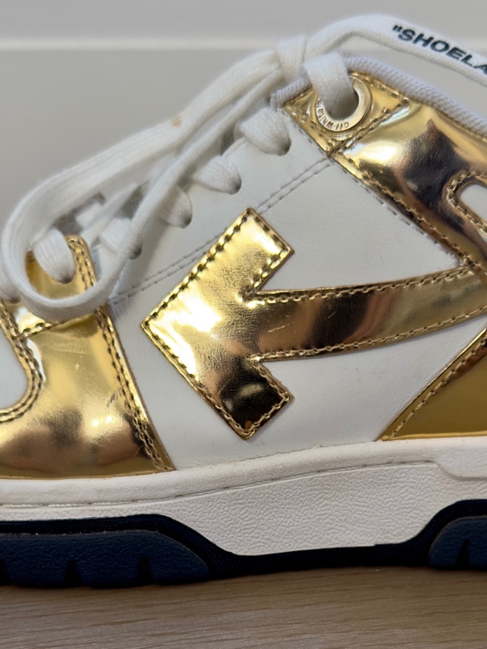 OFF WHITE Gold Out Of Office Sneakers Women Size: 7 | EU 37
